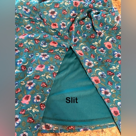 Francesca's Collections Green Boho Cottage Dress Size Small No Stretch Midi Zip - Picture 14 of 15